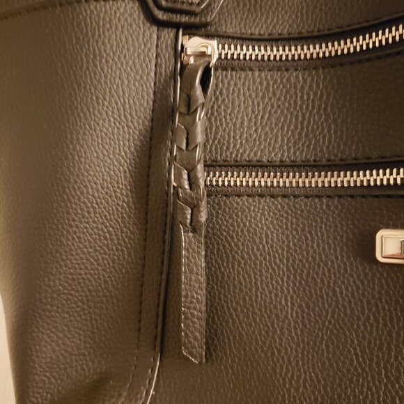 Rosetti Bags Black Double Handle Bag Purse Silvertone Pocket Zipper Closure NWT - Picture 8 of 15